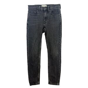 EVERLANE The Mid-Rise Skinny Jeans 25 Ankle Washed Black Stretch Denim EUC B51